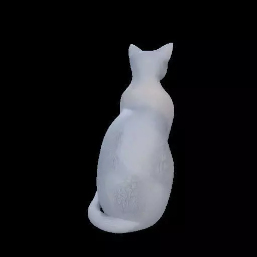 Minimalist Sitting Cat Statue 3D print model_6
