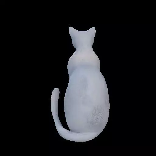 Minimalist Sitting Cat Statue 3D print model_15