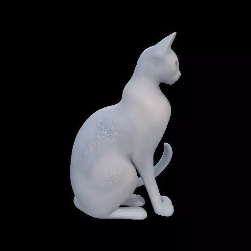 Minimalist Sitting Cat Statue 3D print model_5