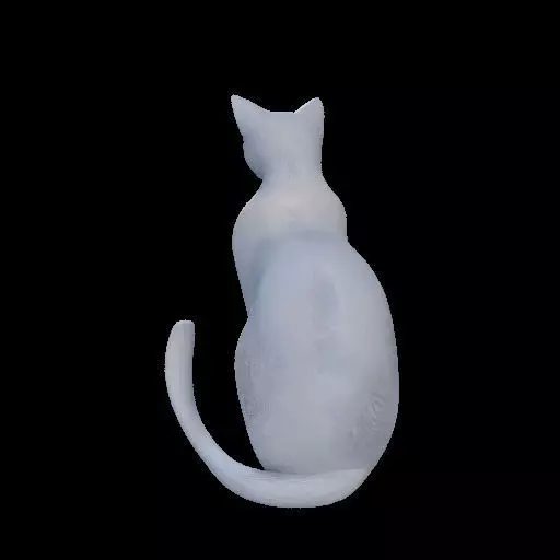 Minimalist Sitting Cat Statue 3D print model_17