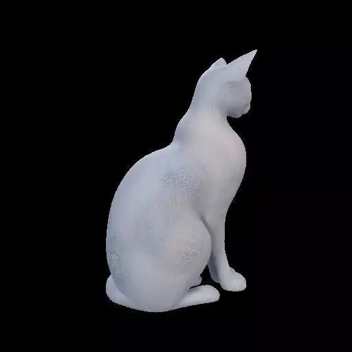 Minimalist Sitting Cat Statue 3D print model_24