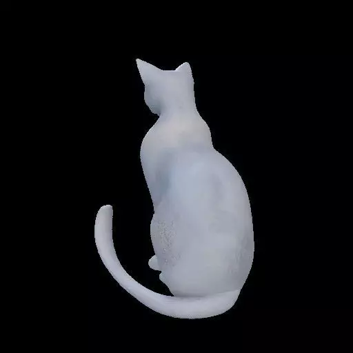 Minimalist Sitting Cat Statue 3D print model_27