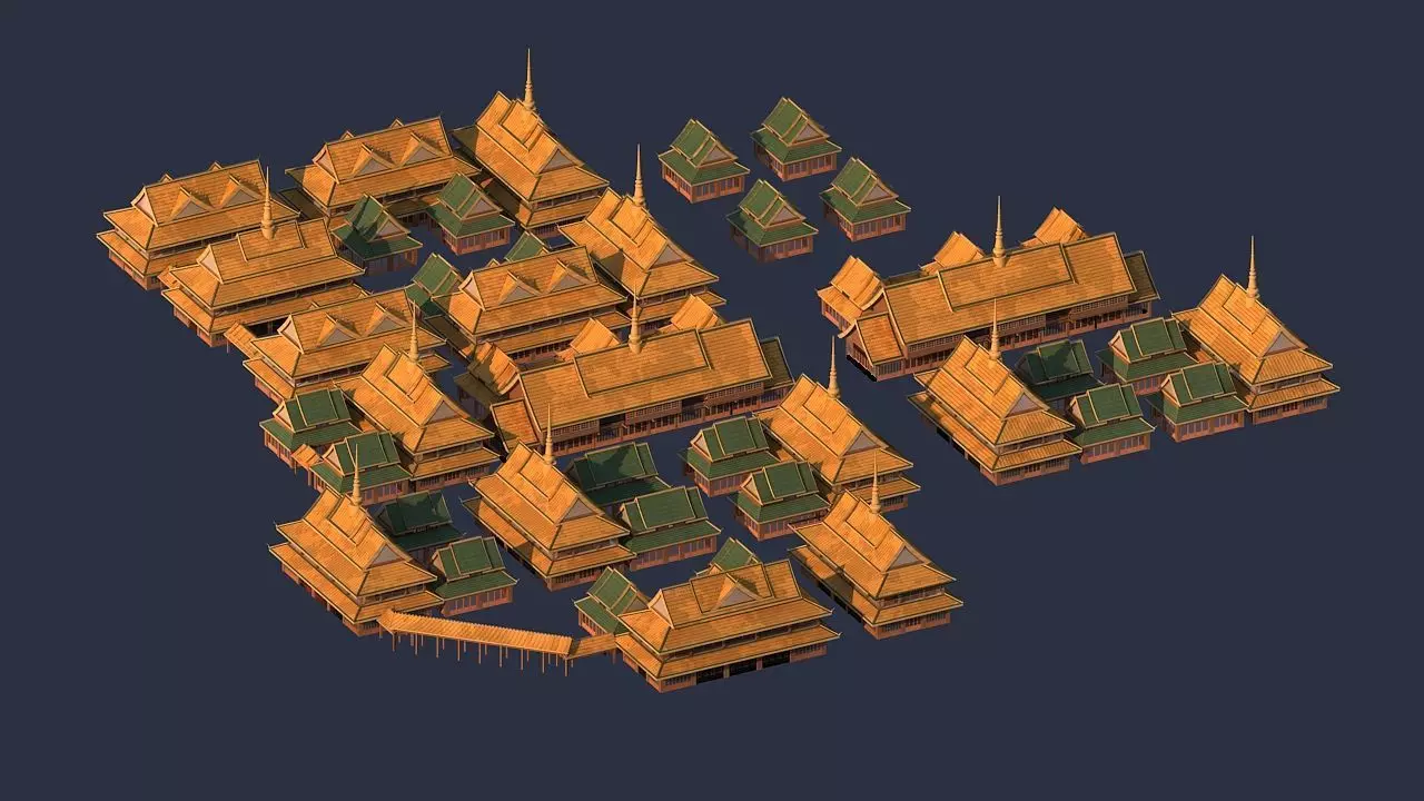    Thailand architecture Low-poly 3D model_4