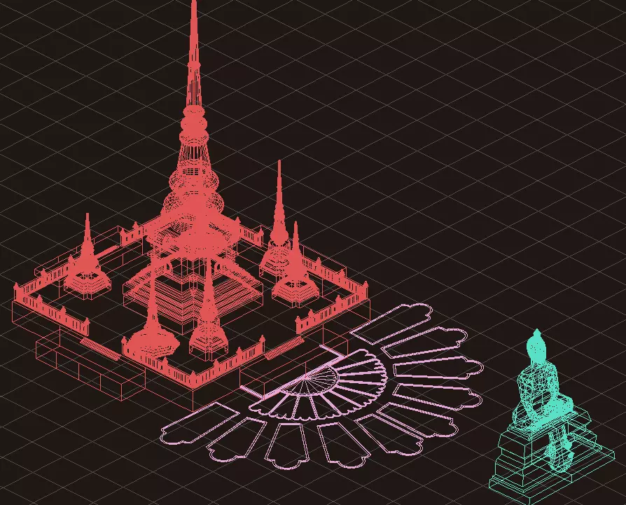    Thailand architecture Low-poly 3D model_15