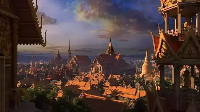    Thailand architecture Low-poly 3D model