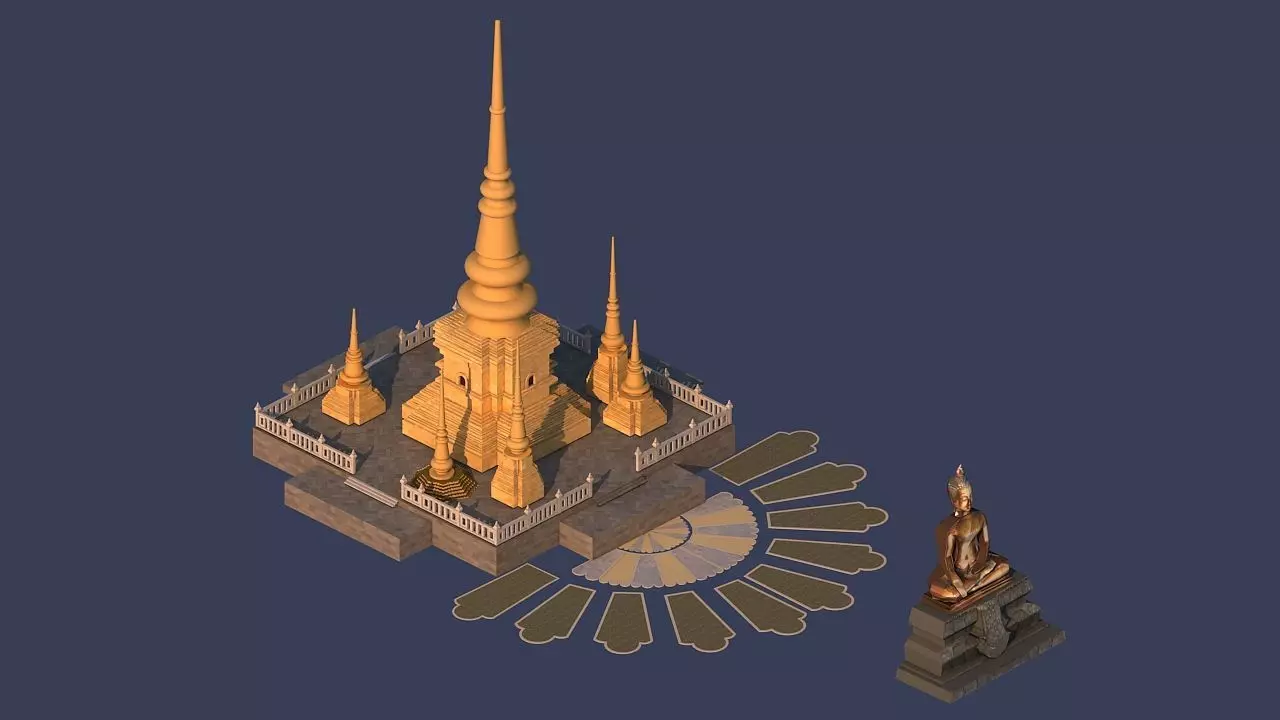    Thailand architecture Low-poly 3D model_14