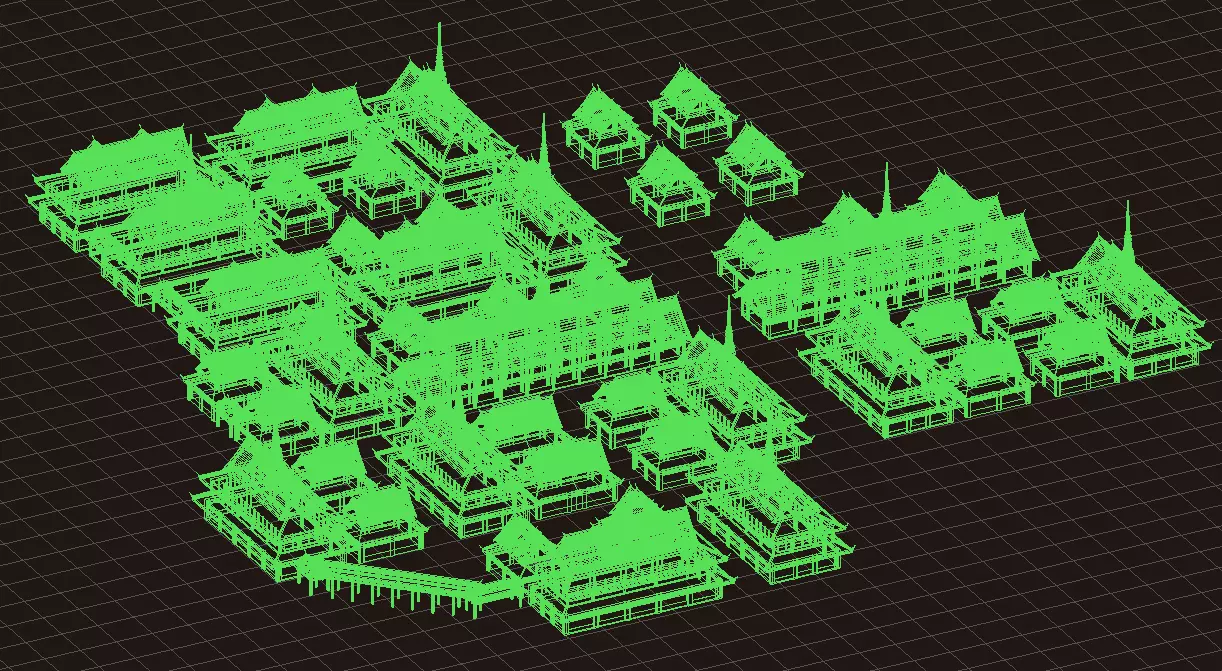    Thailand architecture Low-poly 3D model_5