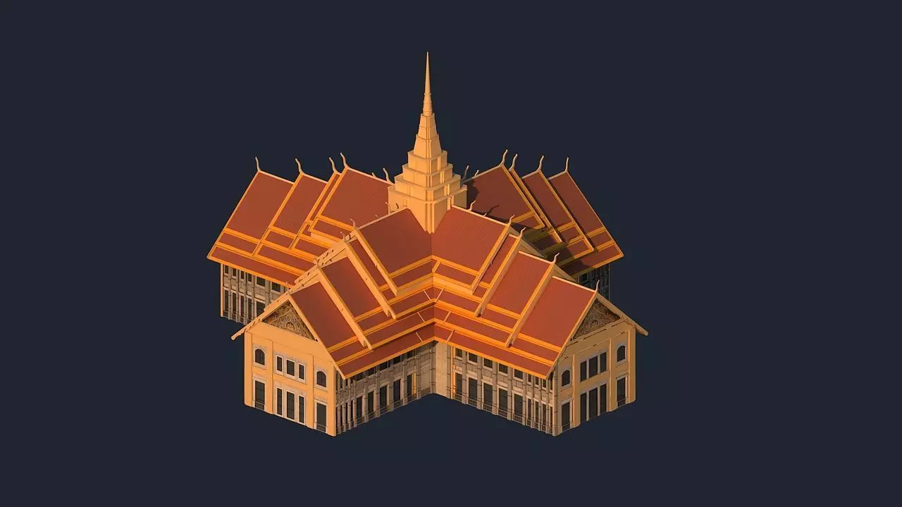    Thailand architecture Low-poly 3D model_6