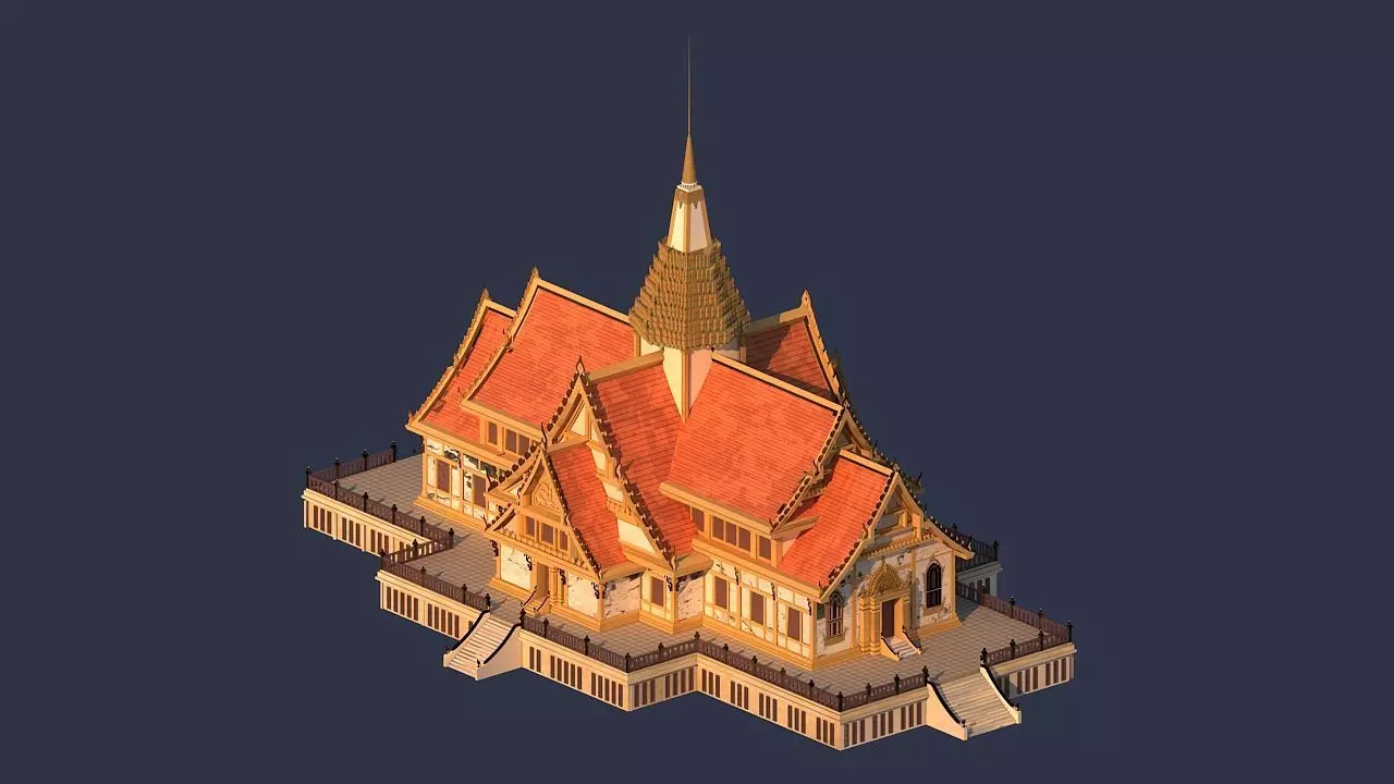    Thailand architecture Low-poly 3D model_10