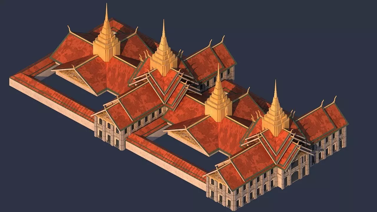    Thailand architecture Low-poly 3D model_16