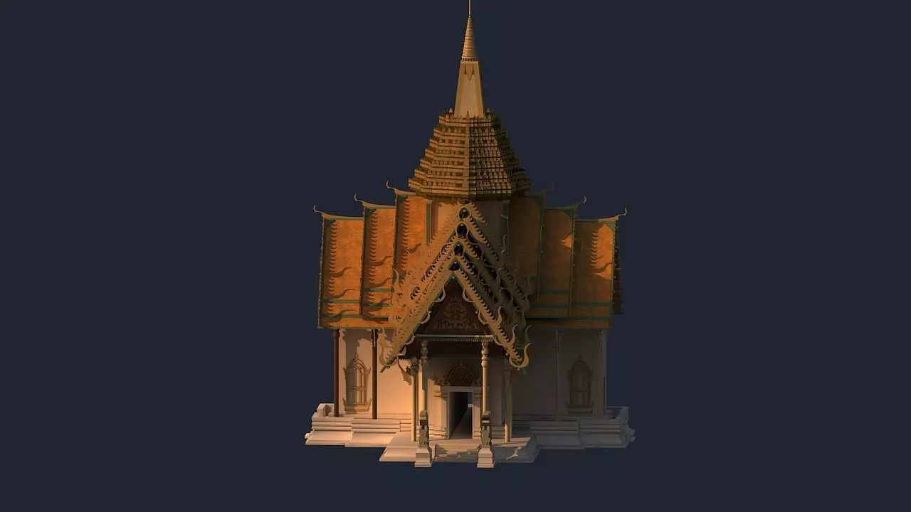    Thailand architecture Low-poly 3D model_21