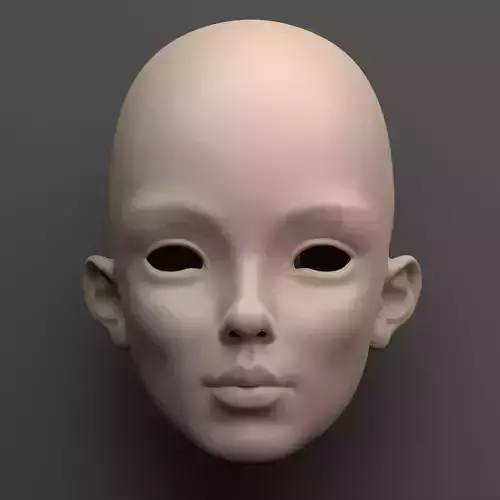 Arya - Realistic BJD Doll Head 3D Model 