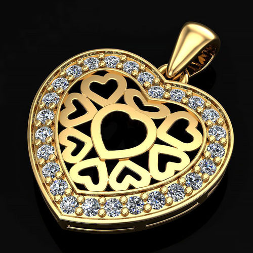 Pendant heart 3D print model
