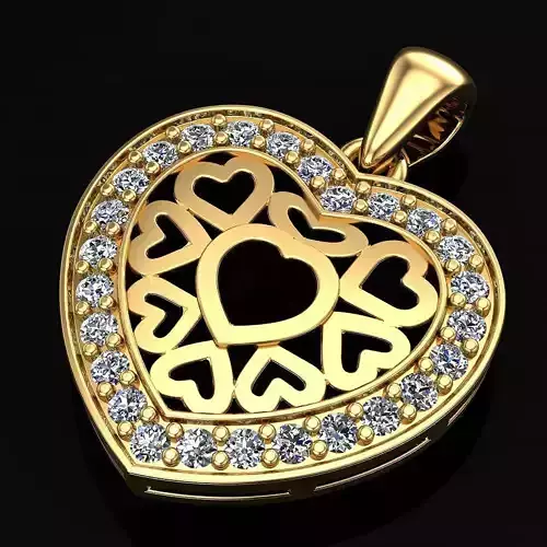 Pendant heart 3D print model