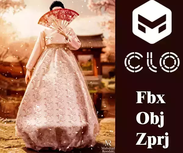 The Serenity Hanbok 3D model