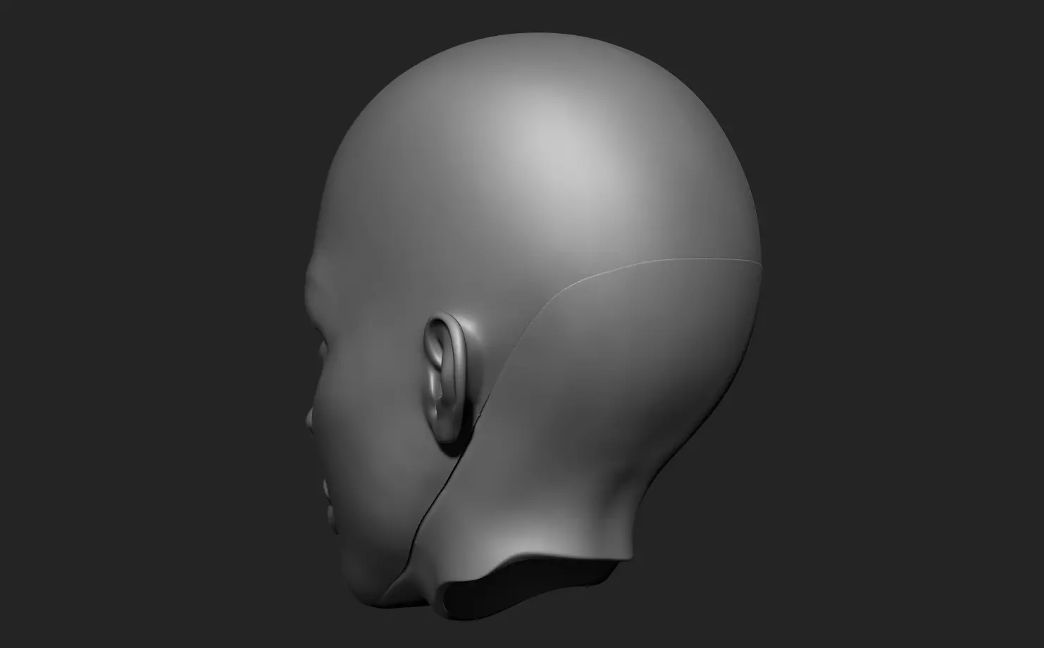 Ariel - Unpainted BJD Head 3D Model Smooth 3D model_5