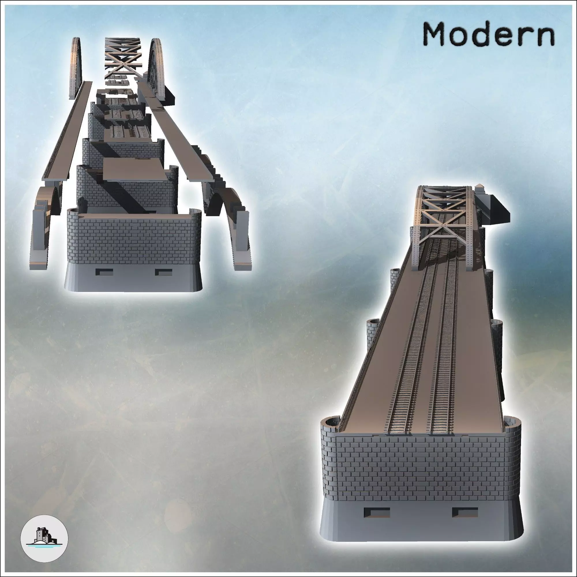 Nijmegan Nijmegen Rail and Road Bridge Netherlands - World War T 3D print model_3