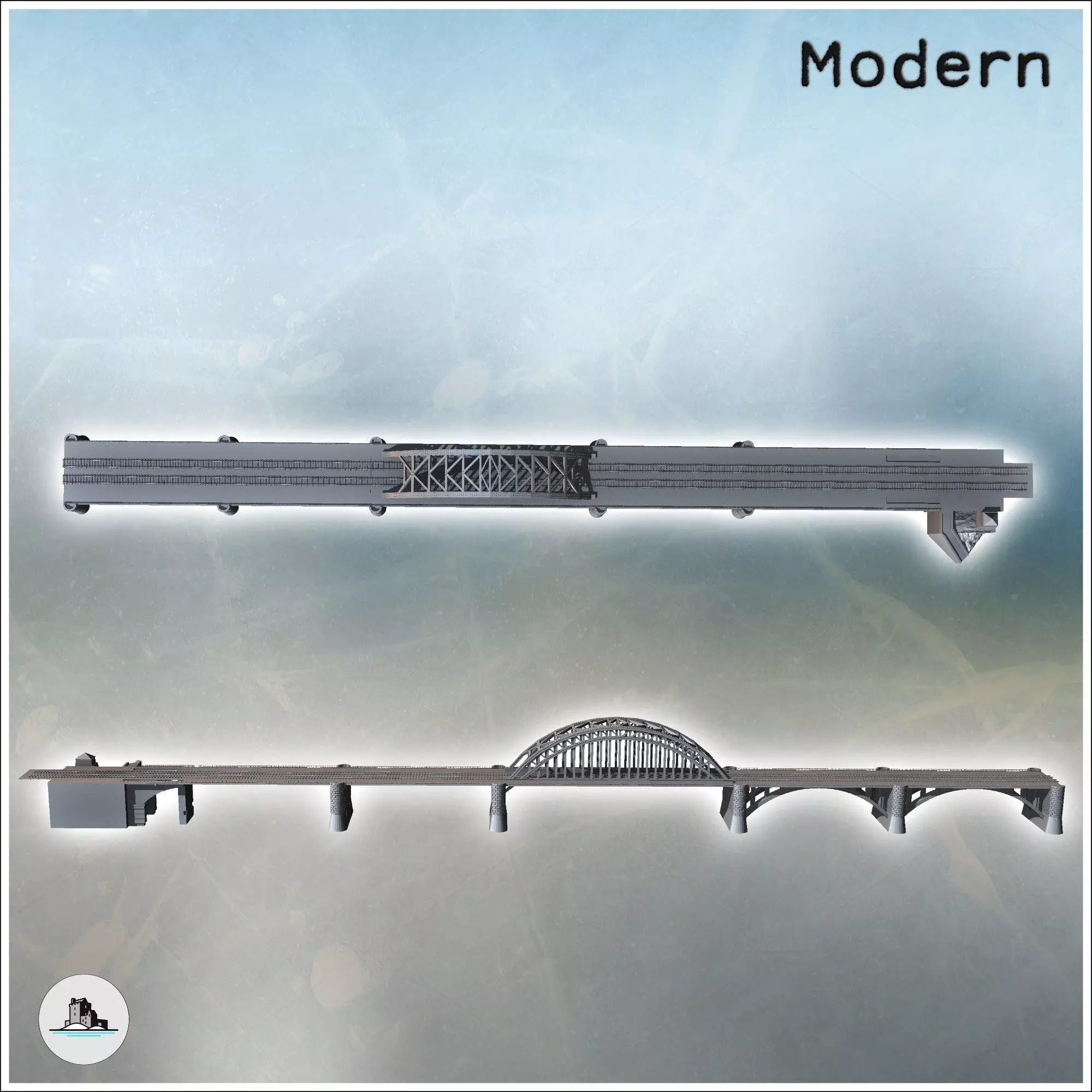 Nijmegan Nijmegen Rail and Road Bridge Netherlands - World War T 3D print model_4