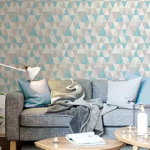 Aqua Geometric Triangle Wallpaper 
