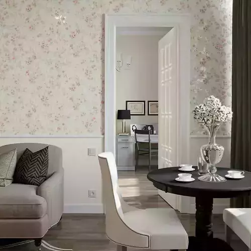 Blush Floral Cottage Wallpaper