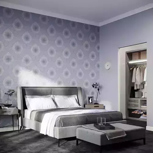 Periwinkle Embossed Damask Wallpaper 