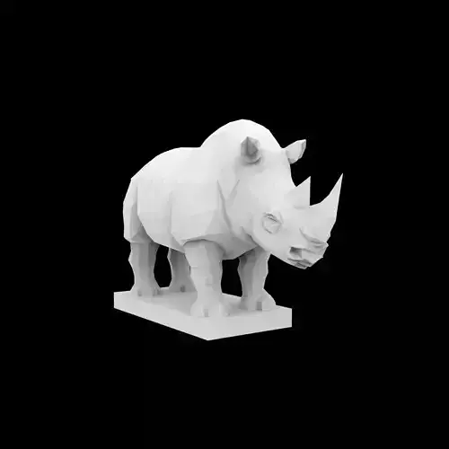 Geometric Rhino Sculpture 3D Printable Model