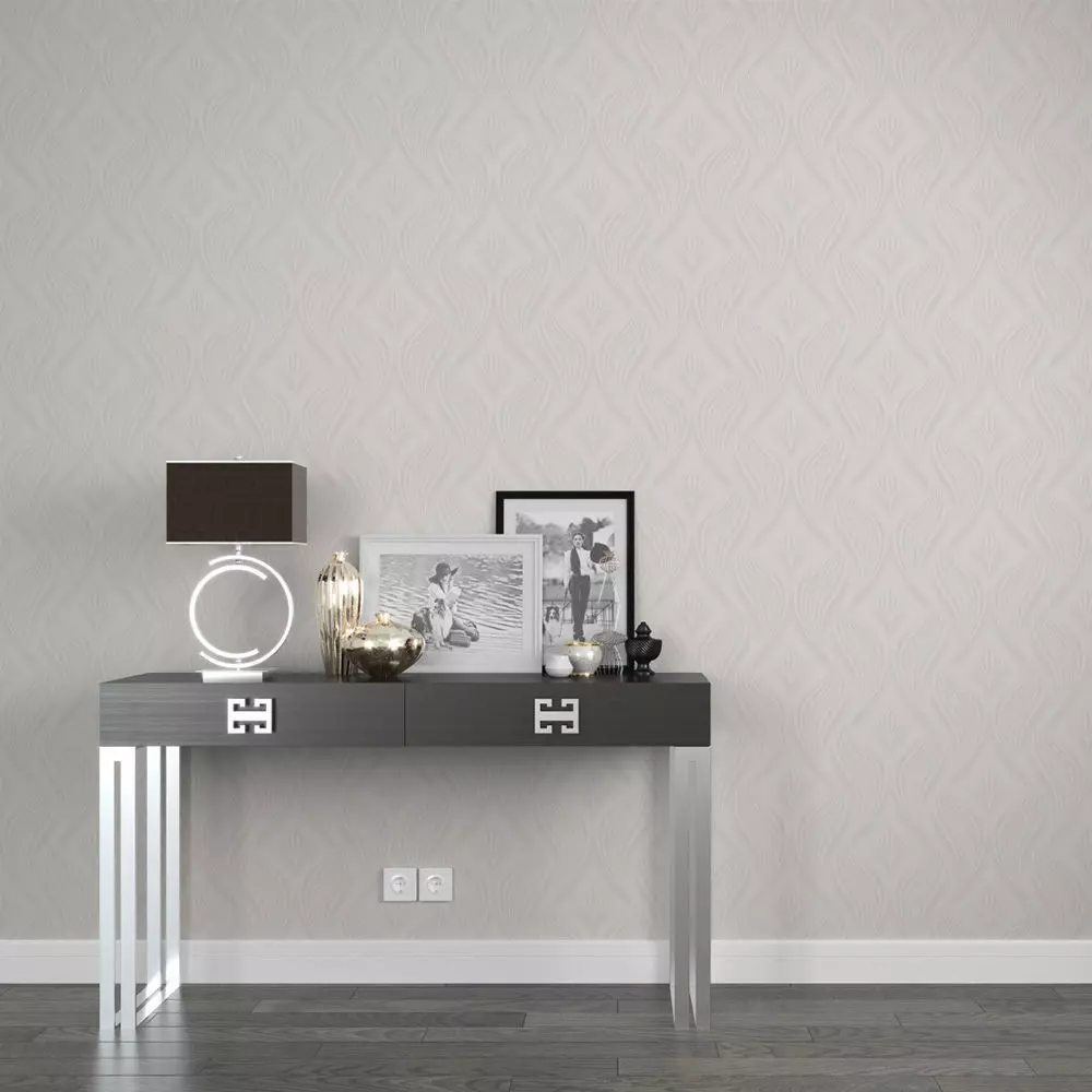 Ivory Wave Emboss Wallpaper  Texture_0