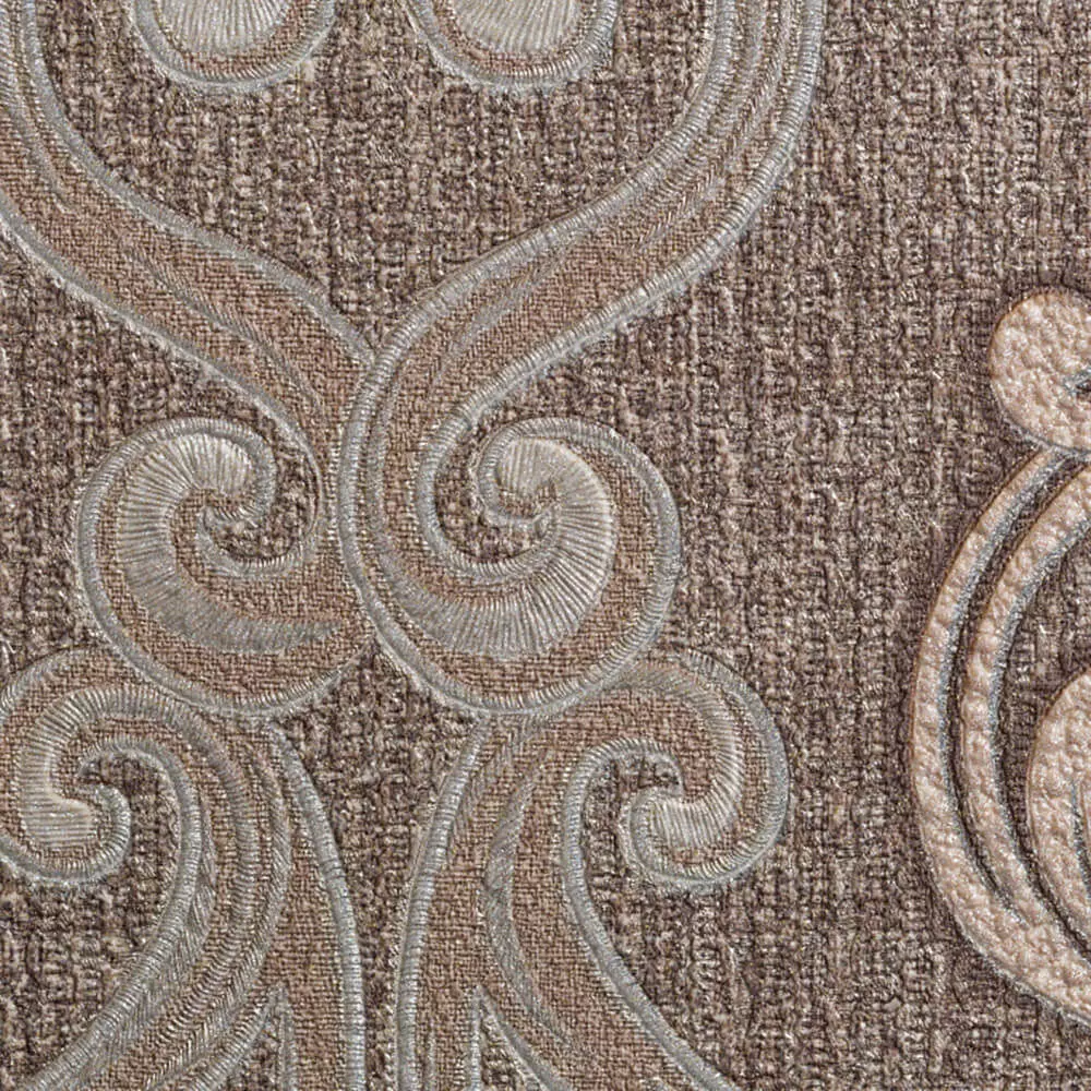 Mocha Damask Medallion Wallpaper Texture_1