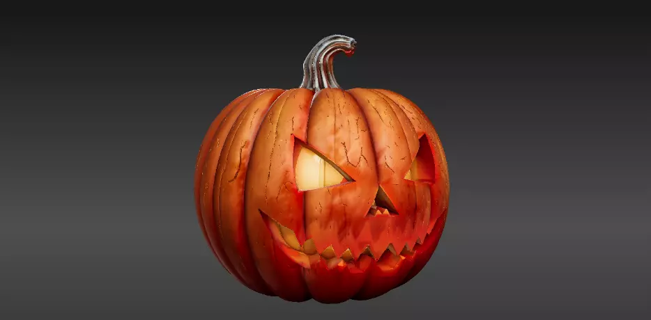 Jack o Lantern Lantern 3D Model Pumpkin Halloween Low-poly 3D model_3