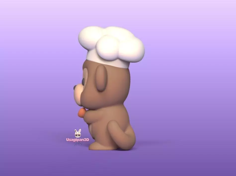 Chef Monkey 3D print model_3