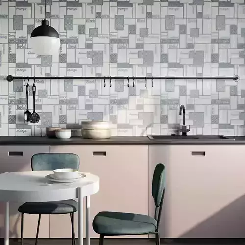 Monochrome Tea Labels Wallpaper