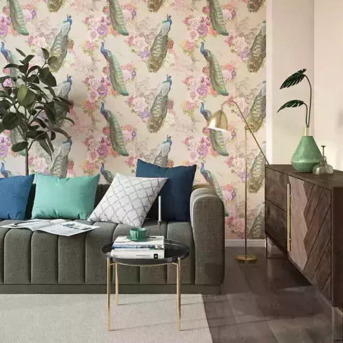 Peacock Garden Chinoiserie Wallpaper 