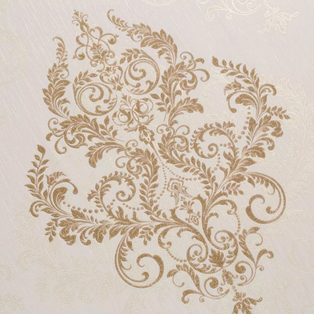 Champagne Damask Medallion Wallpaper Texture_1