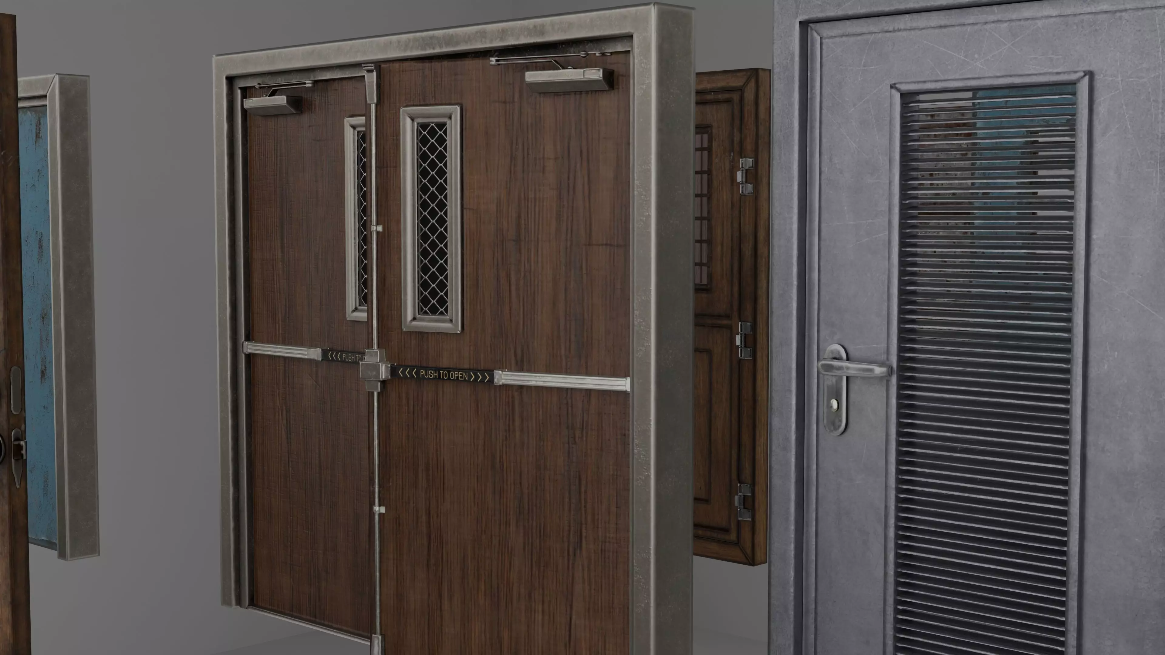 Low-Poly Doors Collection Low-poly 3D model_0