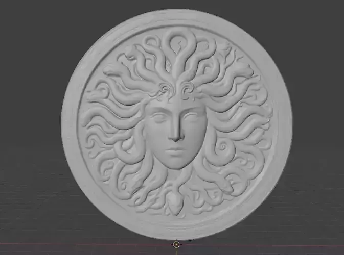 Medusa Relief 3D Model for CNC and 3D Printing