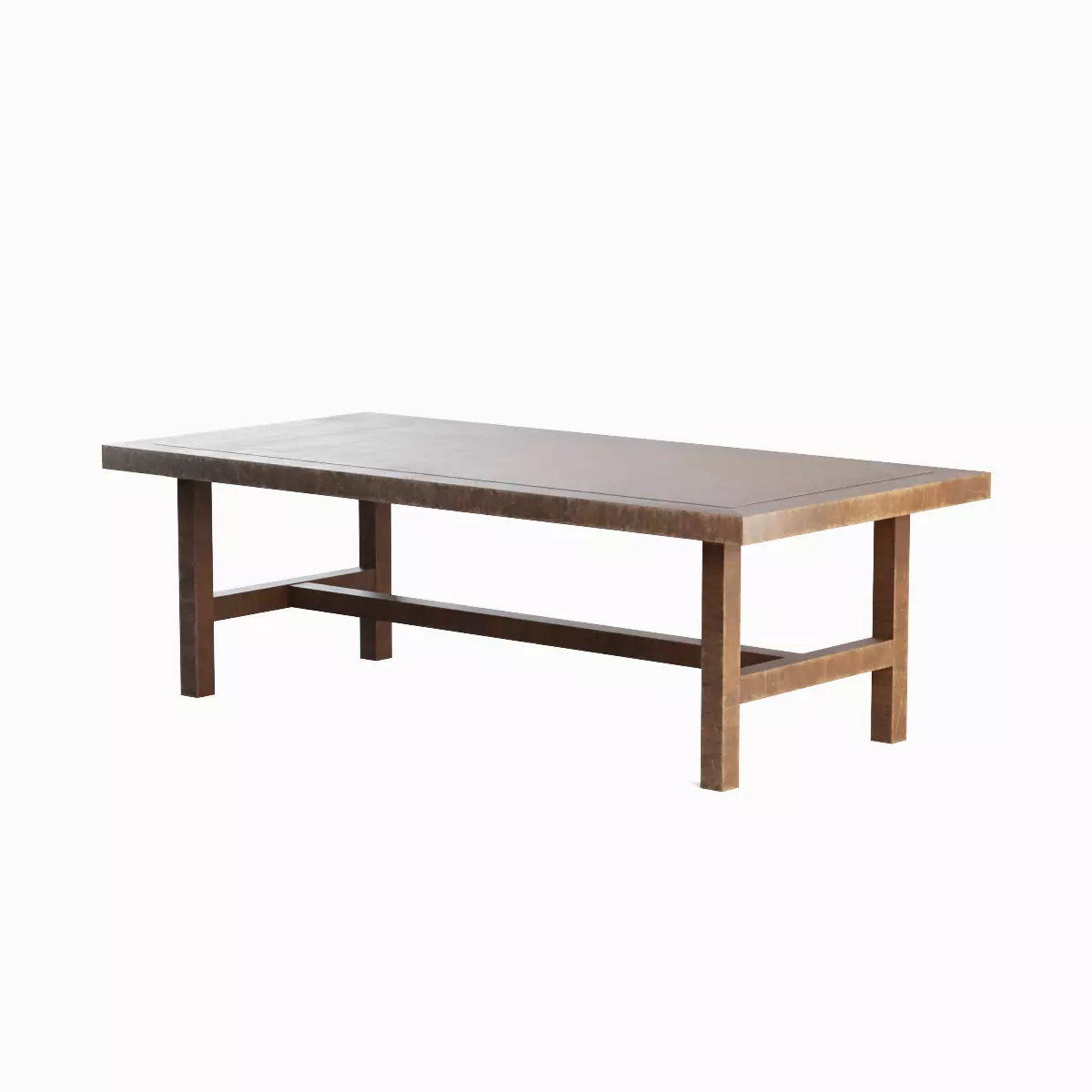 Long Wood Table 01 Low-poly 3D model_3