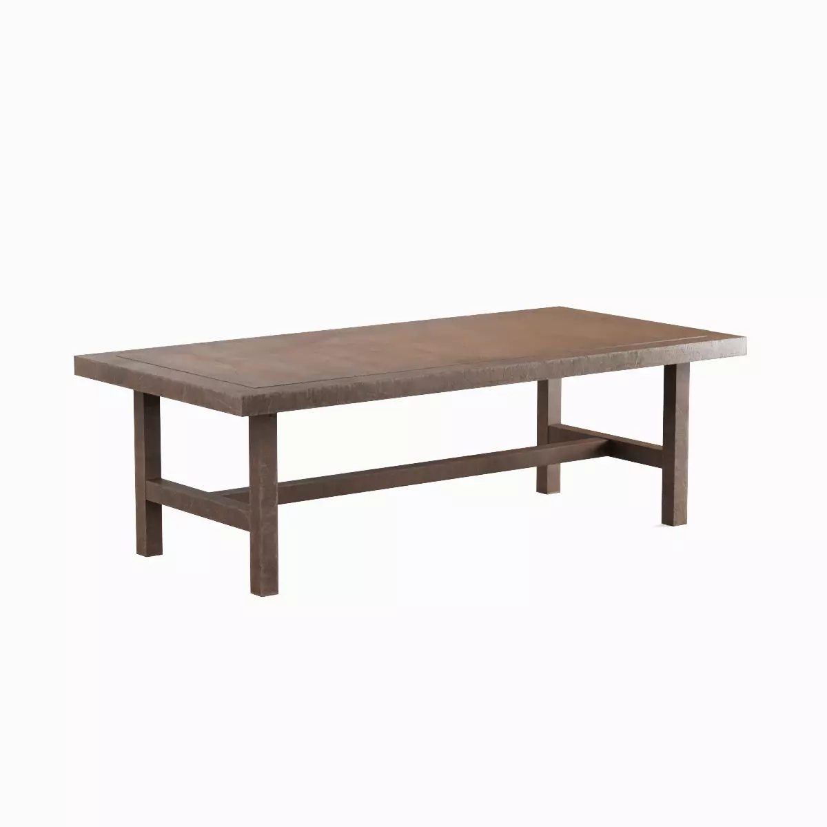 Long Wood Table 01 Low-poly 3D model_2