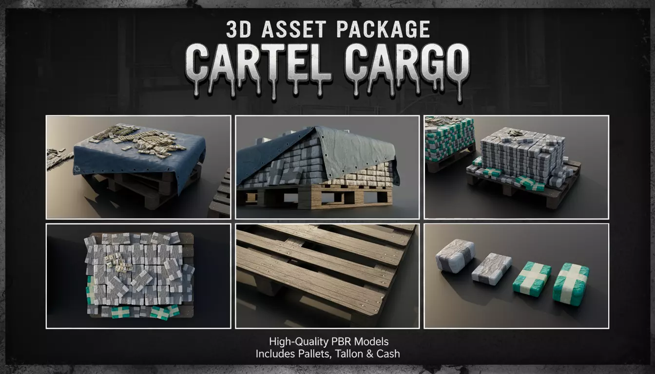 COCAINE CARTEL CARGO ASSET PACKAGE Low-poly 3D model_0