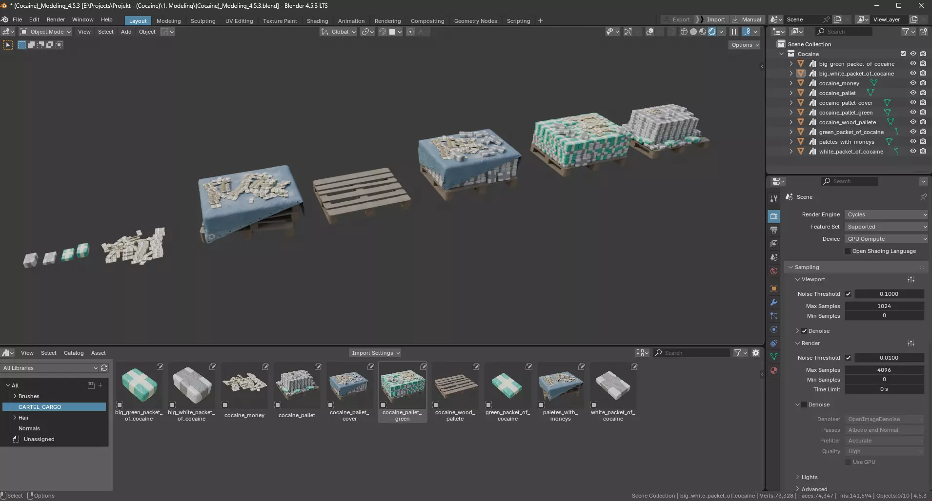 COCAINE CARTEL CARGO ASSET PACKAGE Low-poly 3D model_4