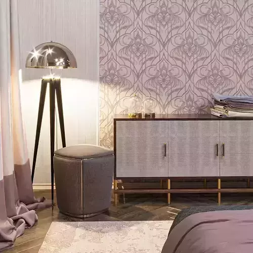 Rose Art Deco Motif Wallpaper  Texture