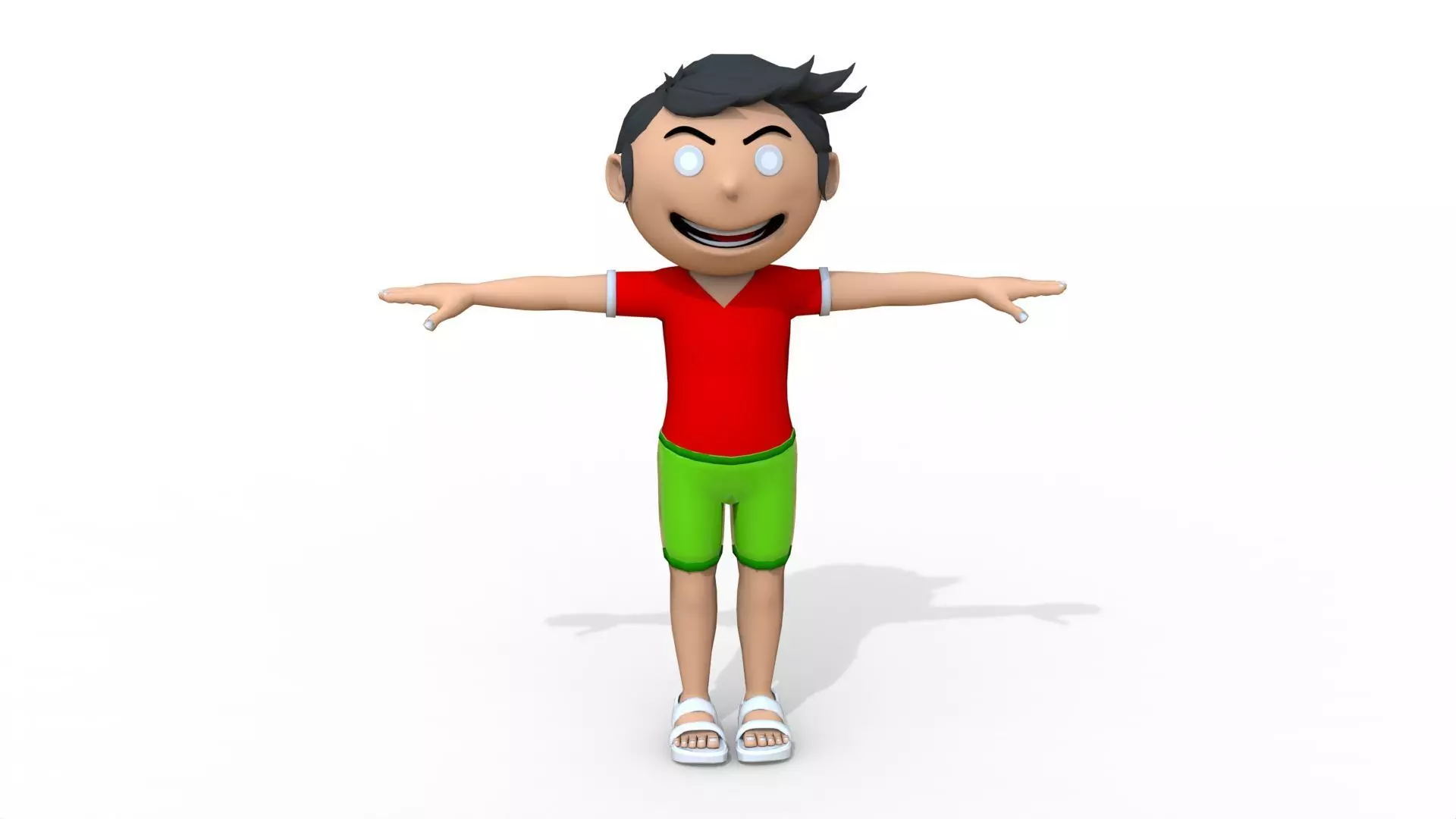 Bittu Cartoon Character Low-poly 3D model_0