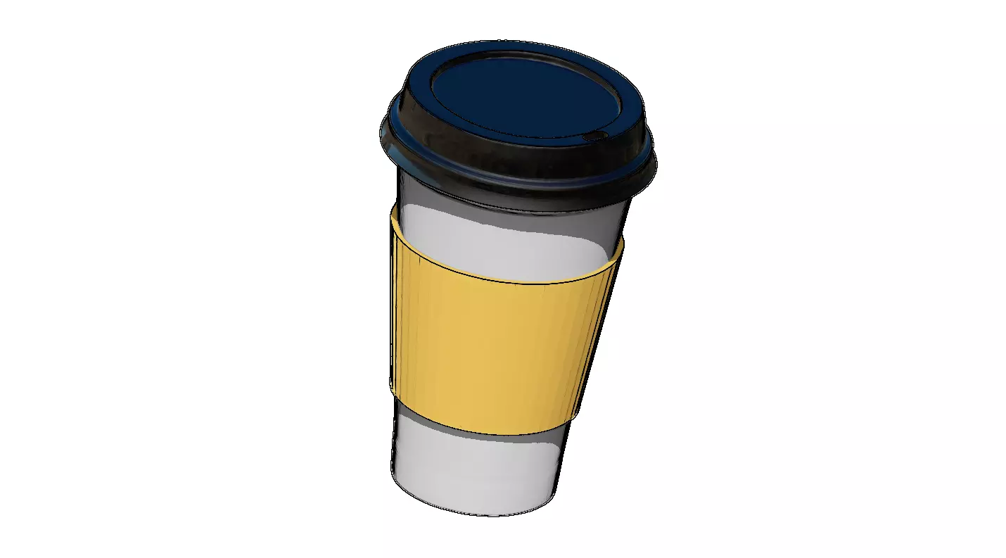 Starbucks Coffee Cup with Cozy - Ready for 3D Printing 3D print model_3