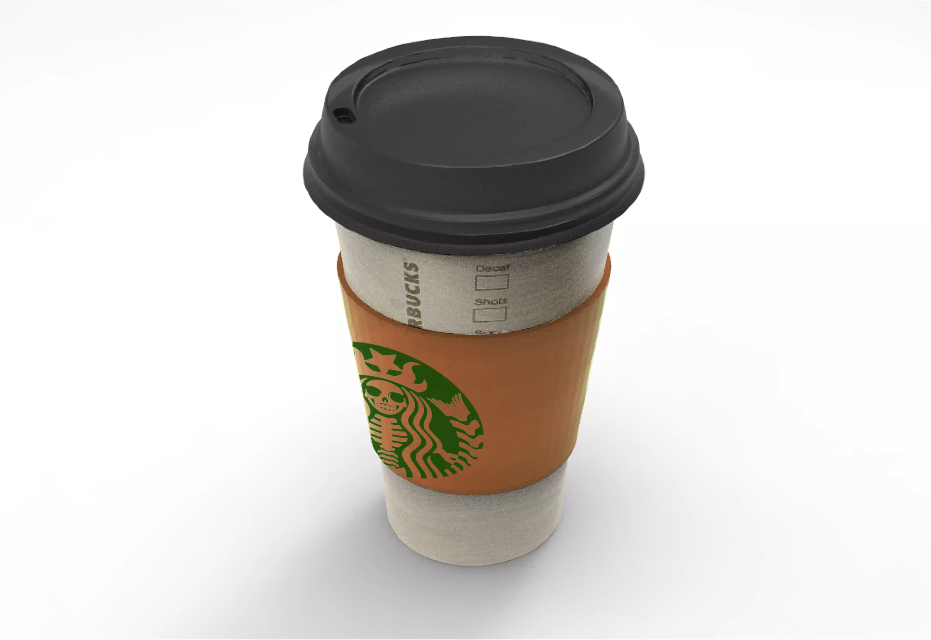 Starbucks Coffee Cup with Cozy - Ready for 3D Printing 3D print model_1