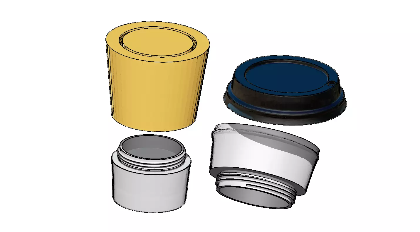 Starbucks Coffee Cup with Cozy - Ready for 3D Printing 3D print model_4