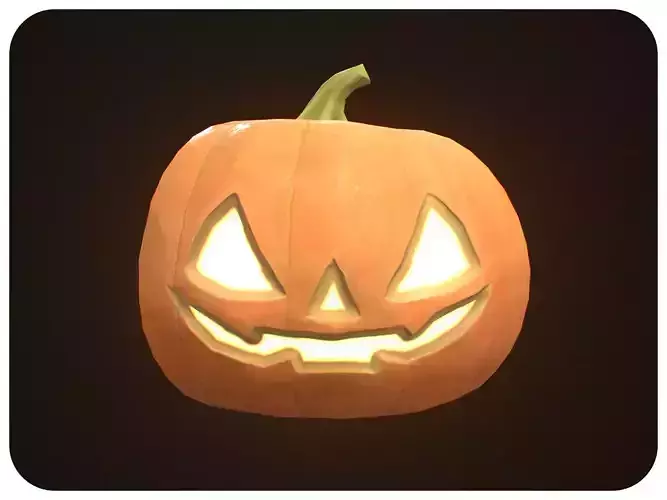 Stylized Halloween Pumpkin - Game Ready Jack-o-Lantern Low-poly 3D model