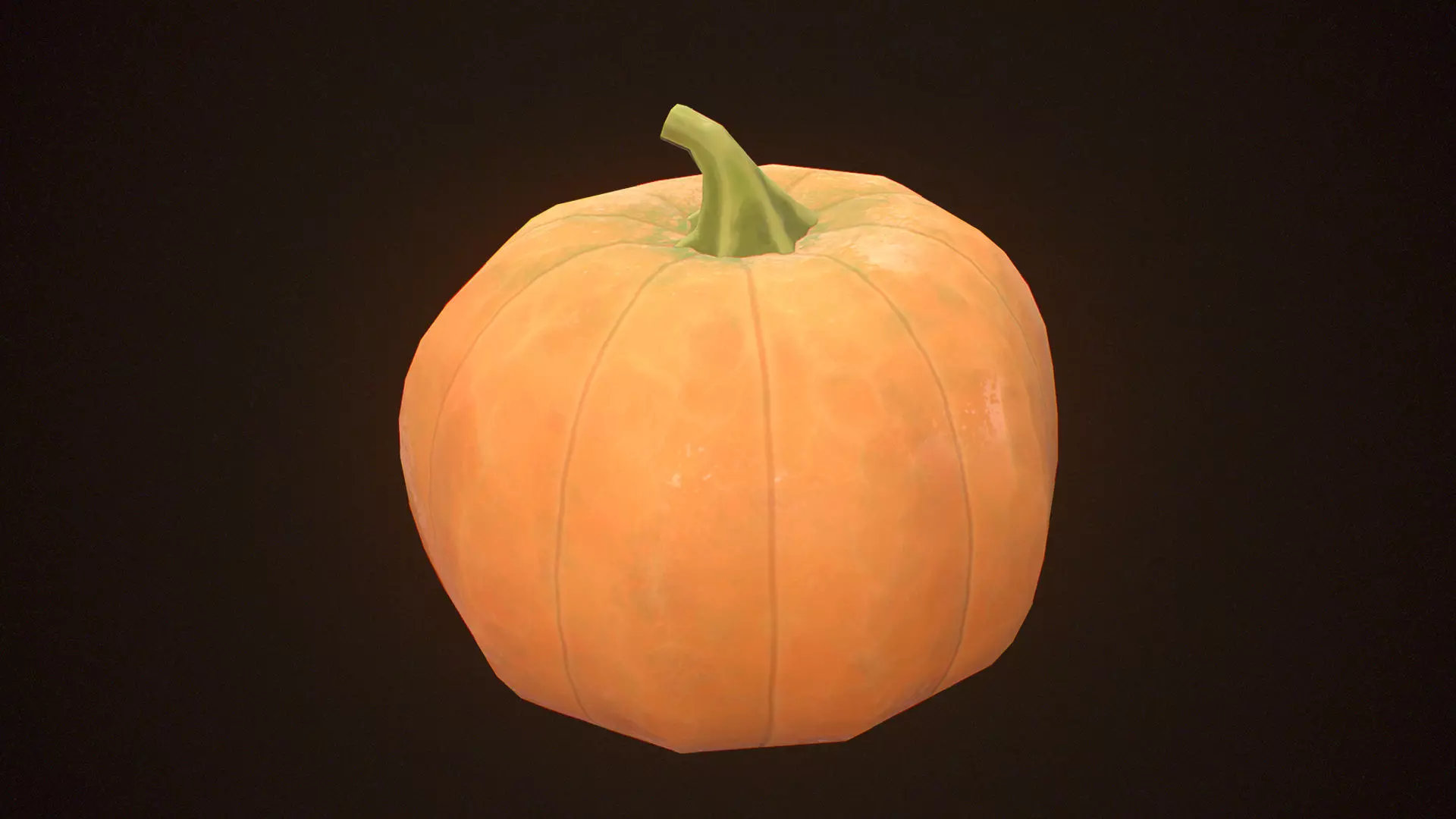 Stylized Halloween Pumpkin - Game Ready Jack-o-Lantern Low-poly 3D model_3