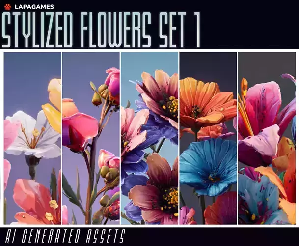 Stylized Flowers Set 1