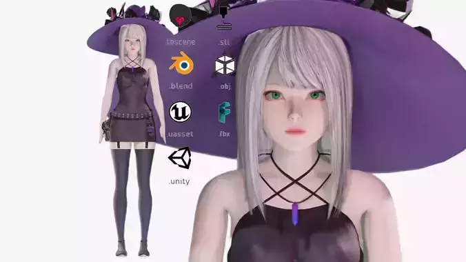 Halloween costume 01 - Rig -Unreal - Unity - Blender - Animated