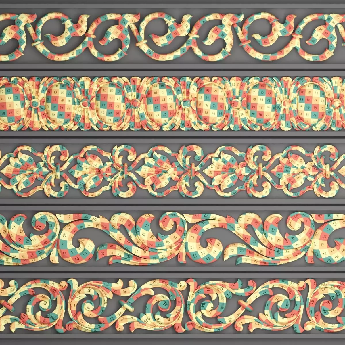 5 Ornament trim 06 3D model 3D model 3D model_4