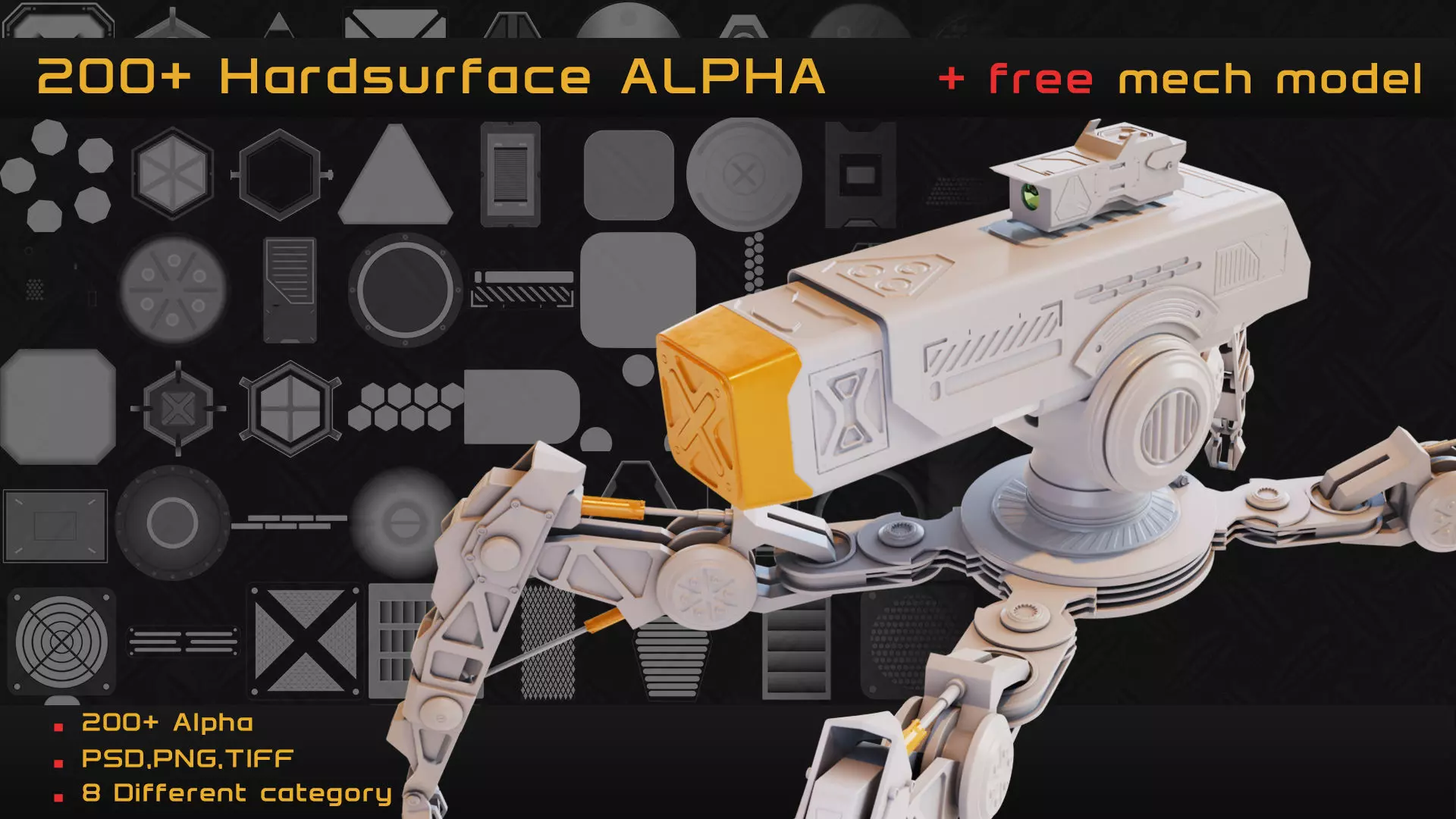 200 Hardsurface ALPHA and FREE mech model 2 Texture_1